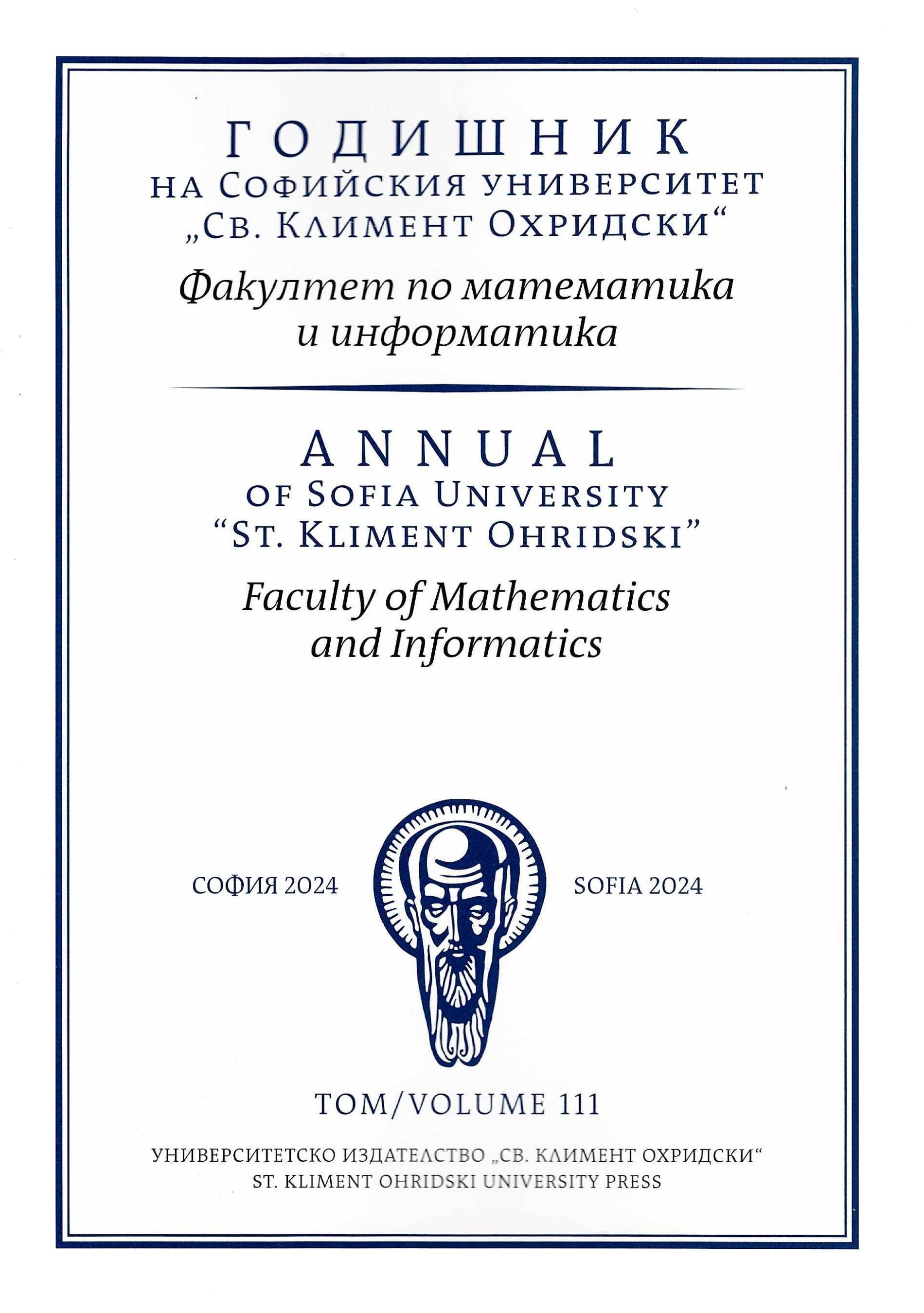 					View Vol. 111 (2024): Ann. Sofia Univ. Fac. Math. and Inf.
				